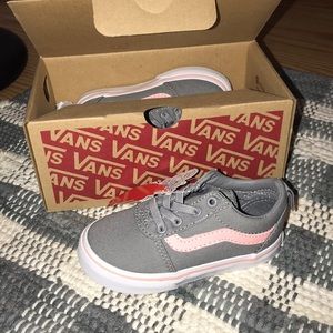 Vans toddler pink and grey shoes